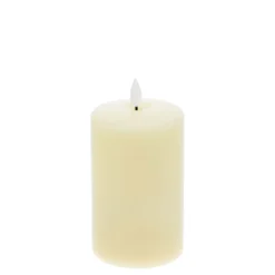 Candela in cera liscia avorio con stoppino, h 12,5 cm