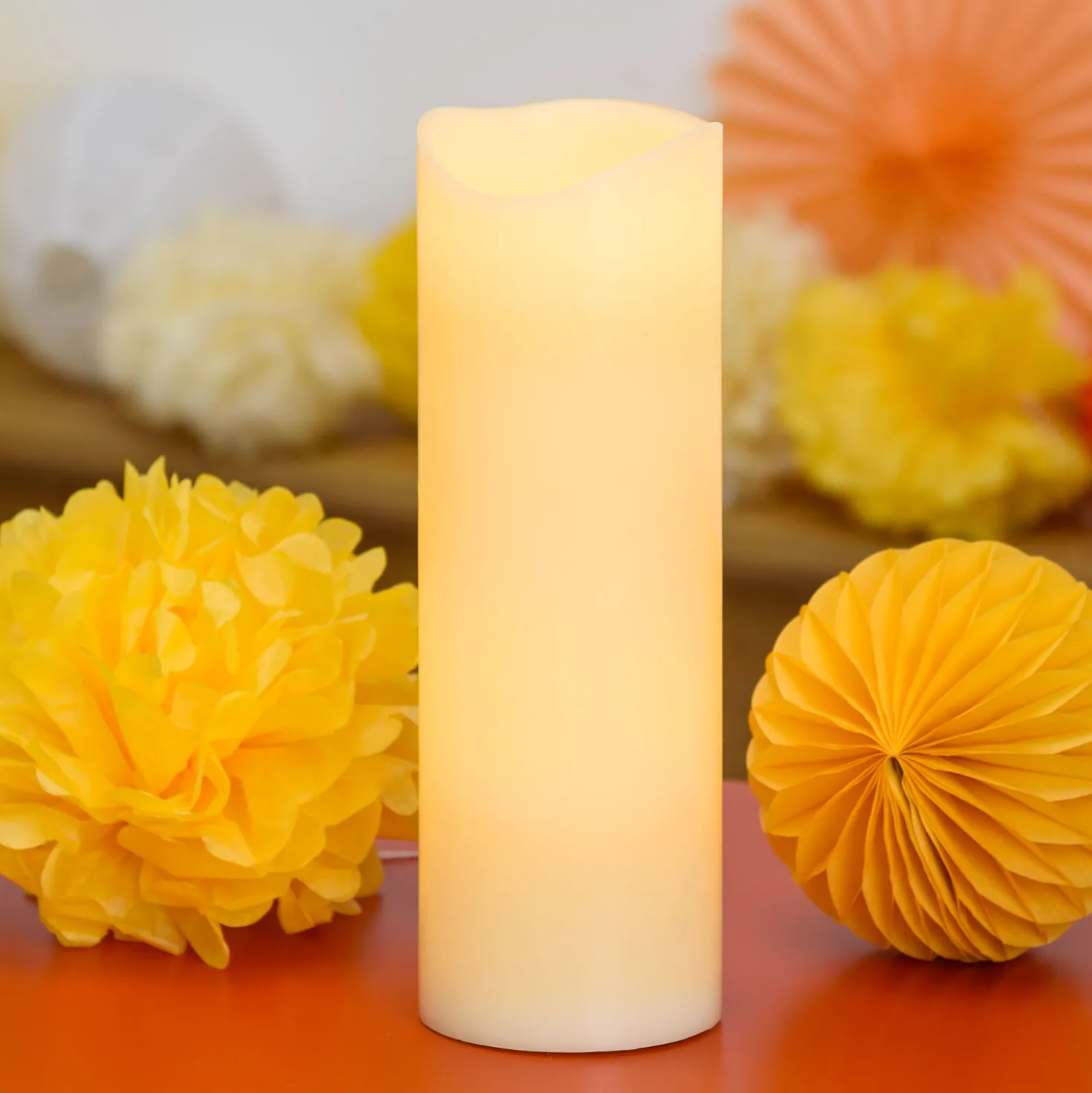 Candela Rustic Avorio 30 cm, led bianco caldo