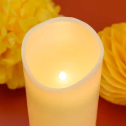 Candela Rustic Avorio 30 cm, led bianco caldo