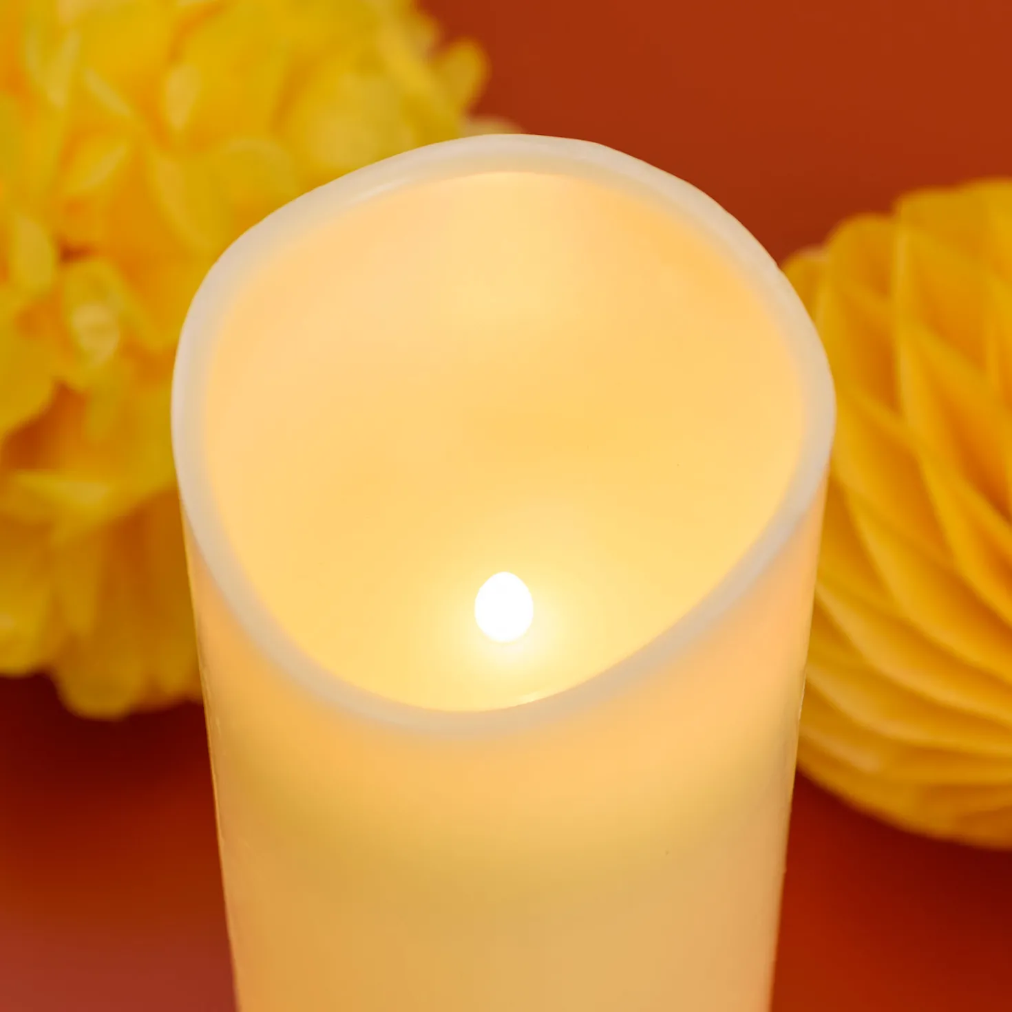 Candela Rustic Avorio 30 cm, led bianco caldo