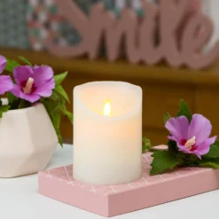 Candela Rustic Bianca h 10 cm