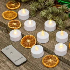 8 candeline con telecomando, led bianco caldo