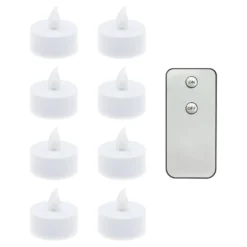 8 candeline con telecomando, led bianco caldo