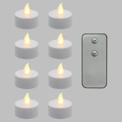 8 candeline con telecomando, led bianco caldo