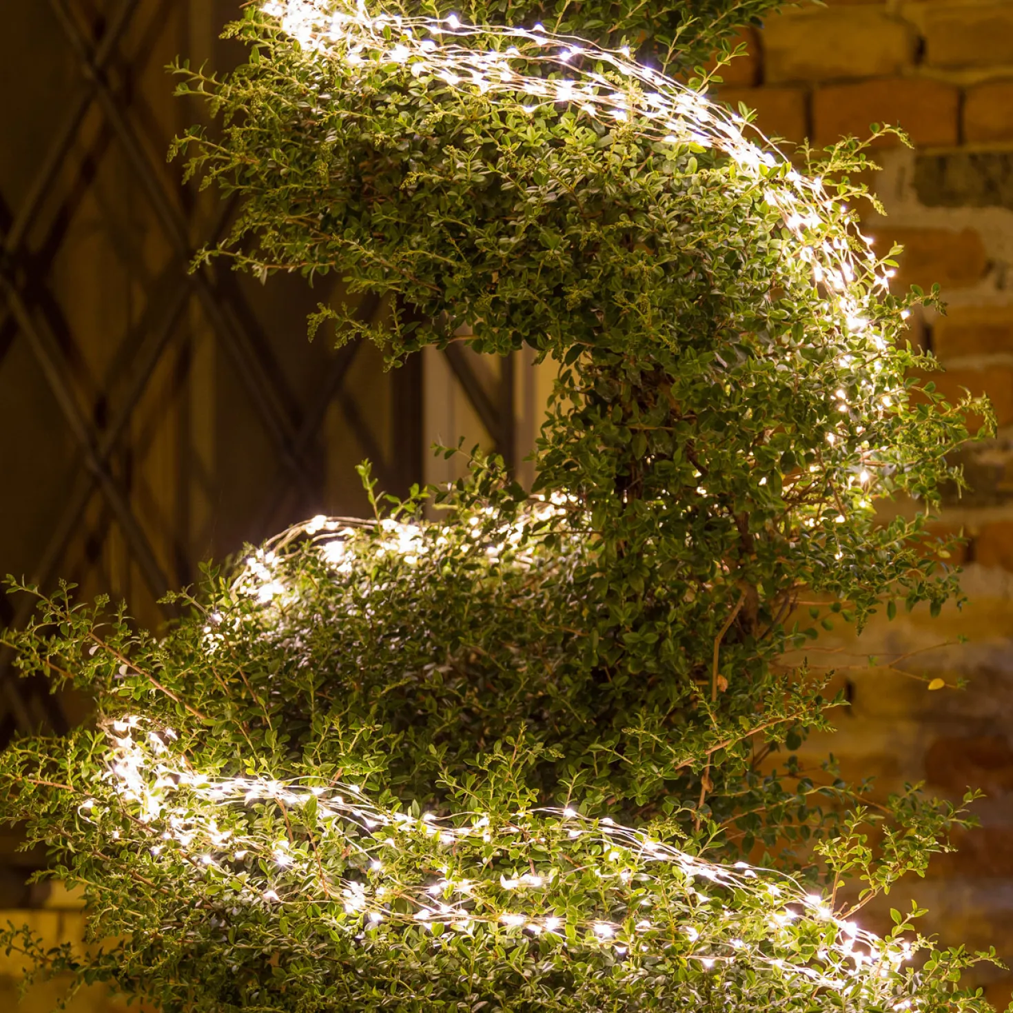 Cascata di luce argento, 900 microled bianco caldo