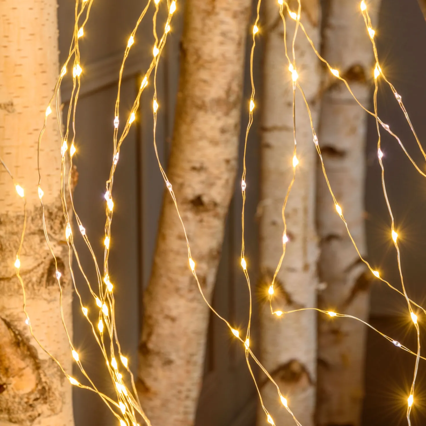 Cascata di luce 4 m, 1200 microled bianco caldo e bianco freddo, cavo argento