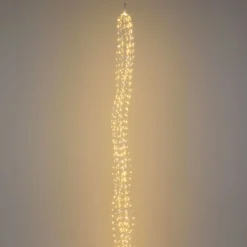 Cascata di luce 4 m, 1200 microled bianco caldo e bianco freddo, cavo argento