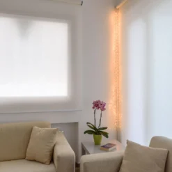 Cascata di luce rame, 600 microled bianco extra caldo