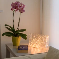 Cascata di luce rame, 300 microled bianco extra caldo