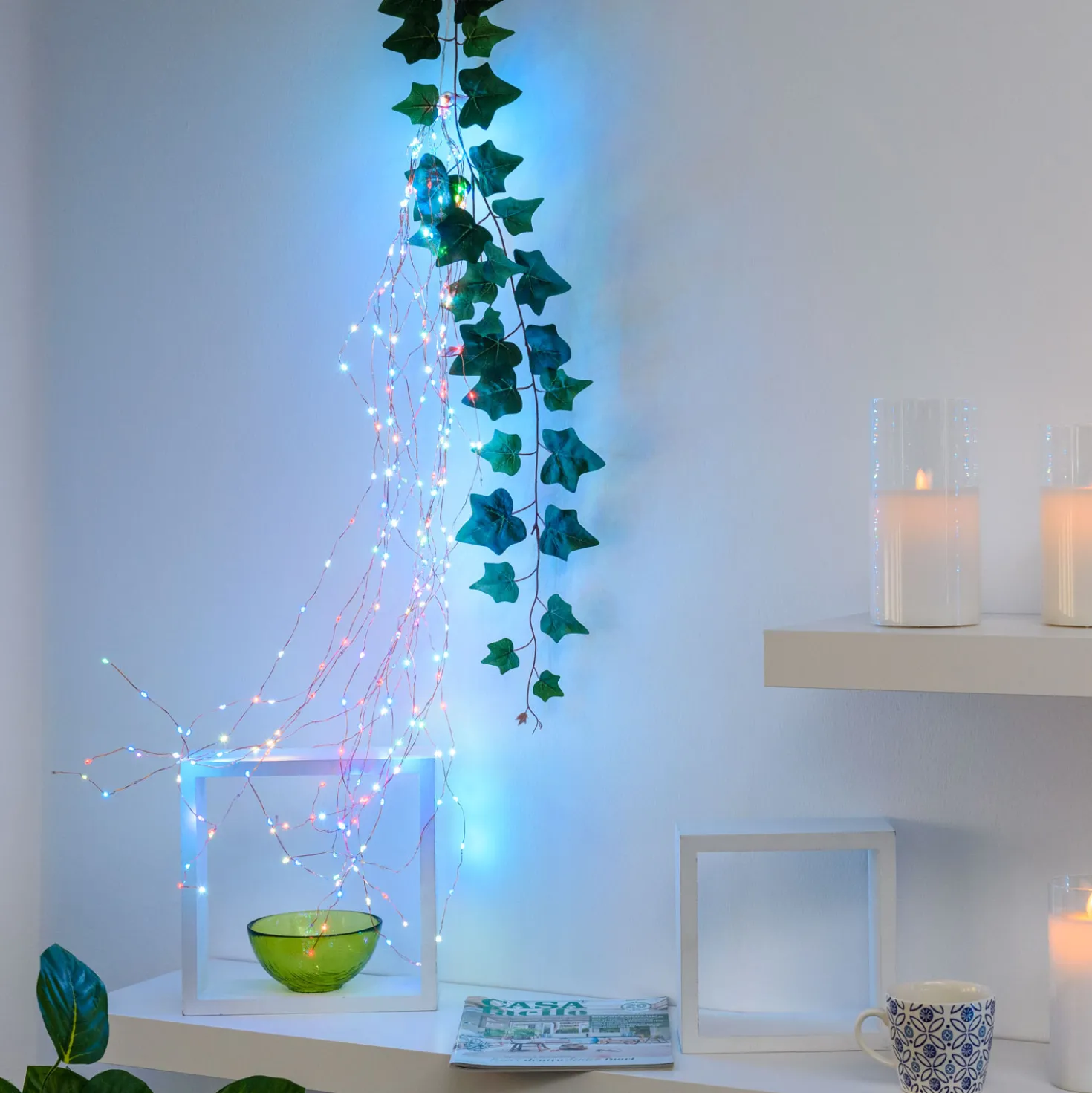 Cascata di luce rame, 320 microled multiflash RGB