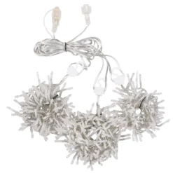 Cascata di luci Connect+ 3 nastri, 600 led bianco caldo, cavo trasparente, prolungabile
