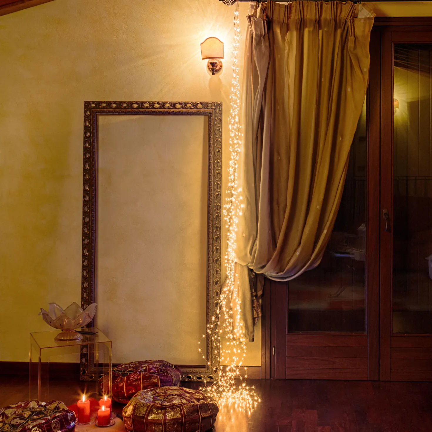Cascata di luci 3 m, 900 microled bianco caldo