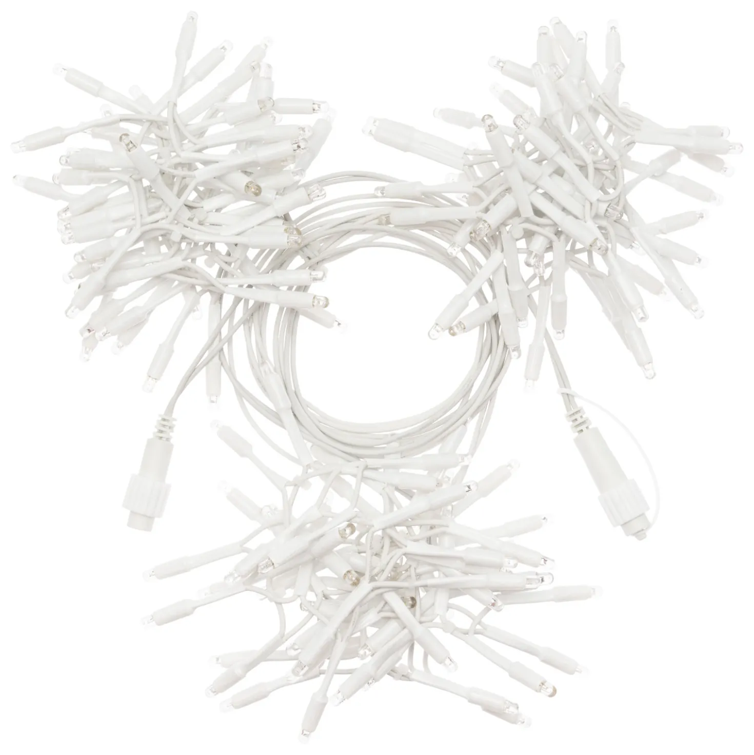 Cascata di luci 3 x h 1 m, maxiled bianco caldo e freddo, prolungabile, cavo bianco, IP67