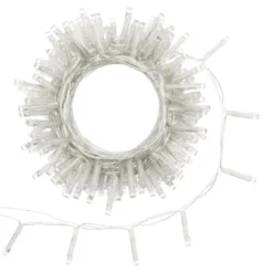 Catena a batteria 7,2 m, 180 led bianco caldo, cavo trasparente, con telecomando