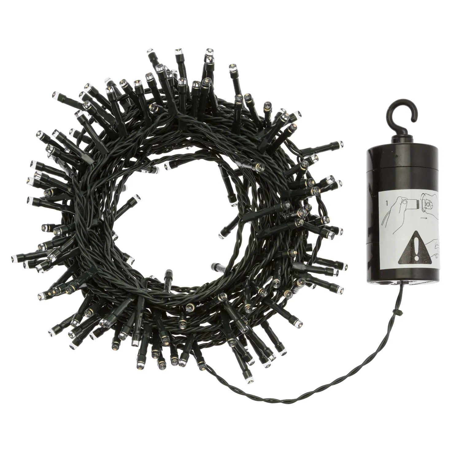 Catena a batteria 7,20 m, 180 led bianco caldo