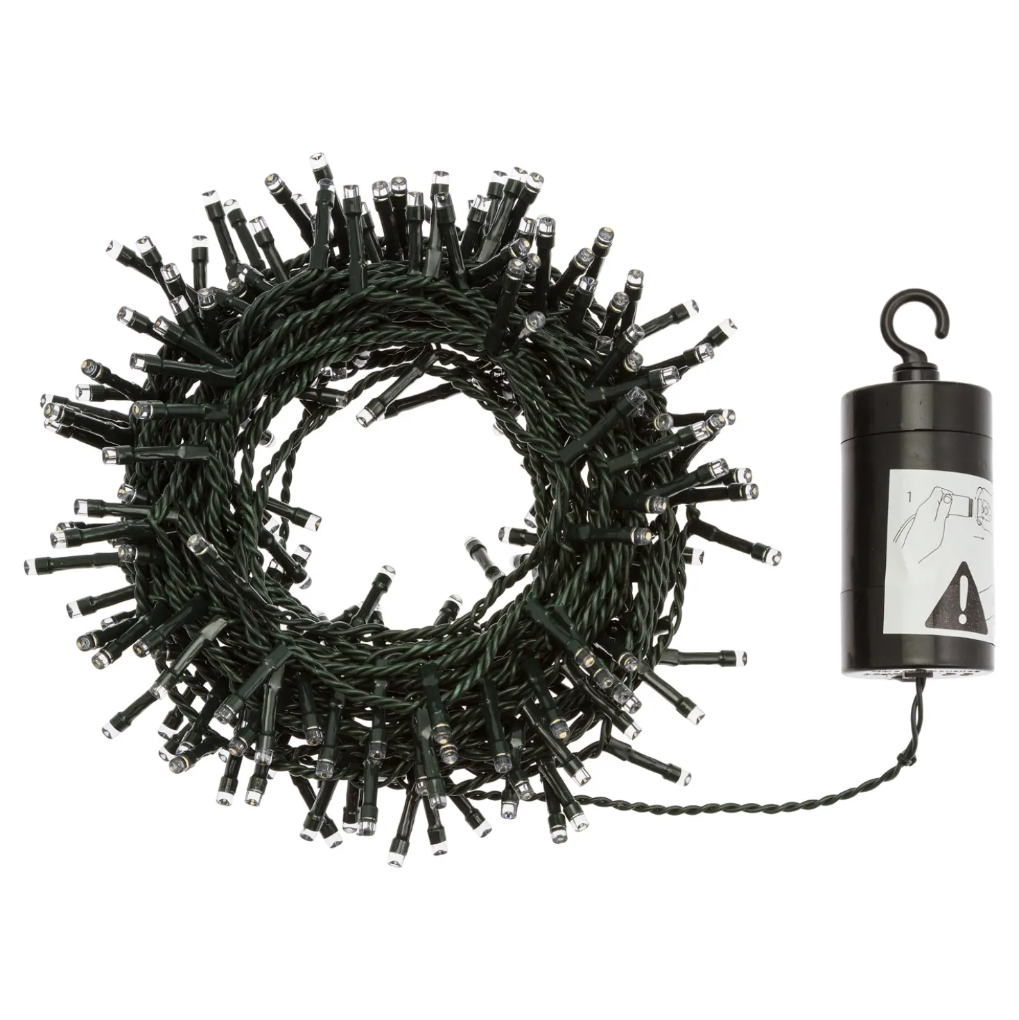 Catena a batteria 9,60 m, 240 led bianco caldo