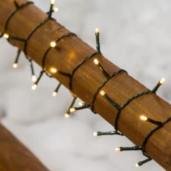 Catena a batteria 9,60 m, 240 led bianco caldo