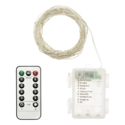 Catena argento a batteria 10 m, bianco caldo
