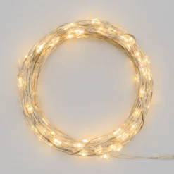 Catena argento a batteria 10 m, bianco caldo