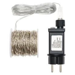 Catena argento 37,5 m, 500 microled bianco caldo