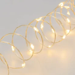 Catena argento 37,5 m, 500 microled bianco caldo