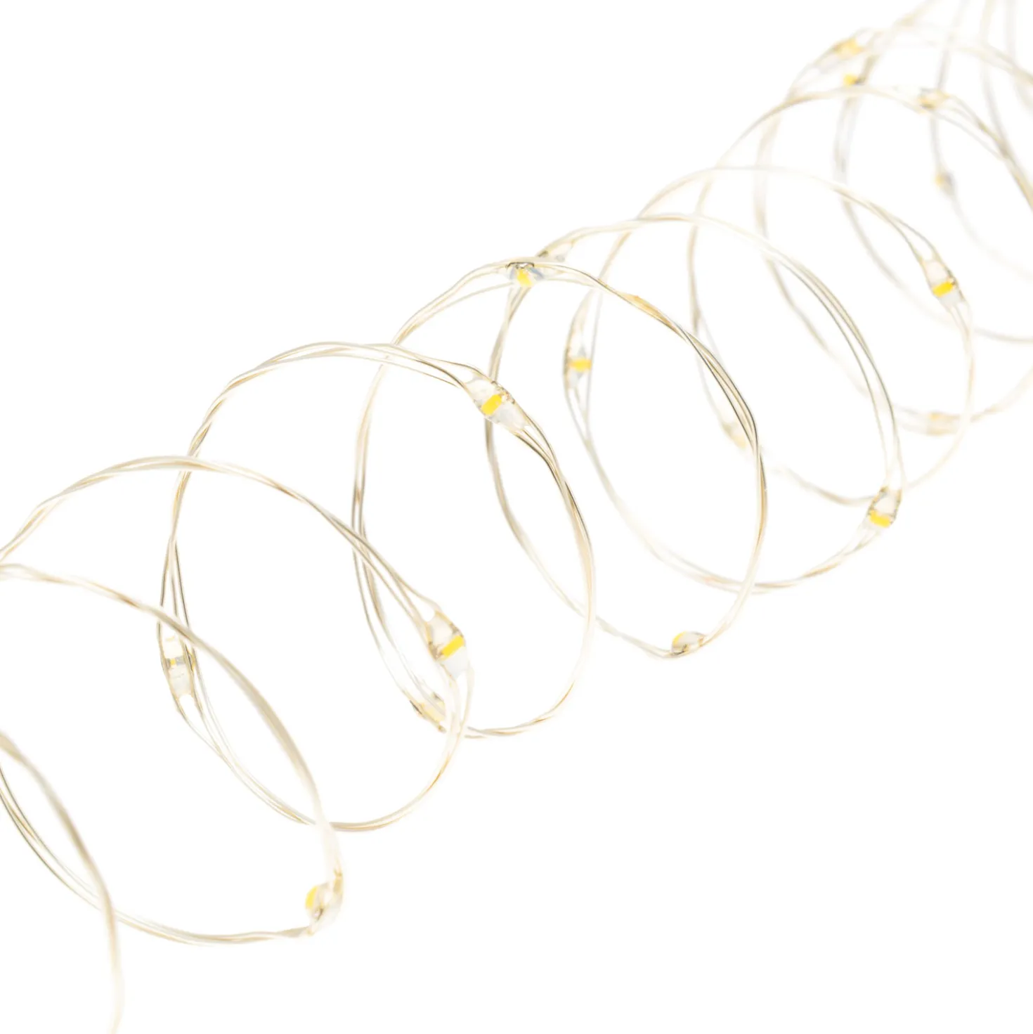 Catena argento 22,5 m, 300 microled bianco caldo