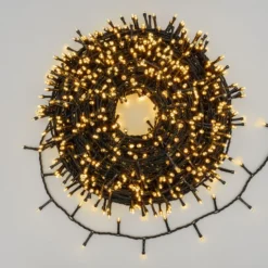 Catena con avvolgitore 60 m, 1500 led bianco caldo, cavo verde