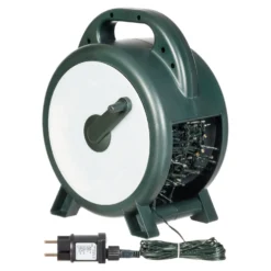 Catena con avvolgitore 72 m, 1200 miniled bianco caldo, cavo verde