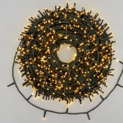 Catena con avvolgitore 72 m, 1200 miniled bianco caldo, cavo verde