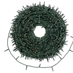 Catena con avvolgitore 72 m, 1200 miniled bianco caldo, cavo verde
