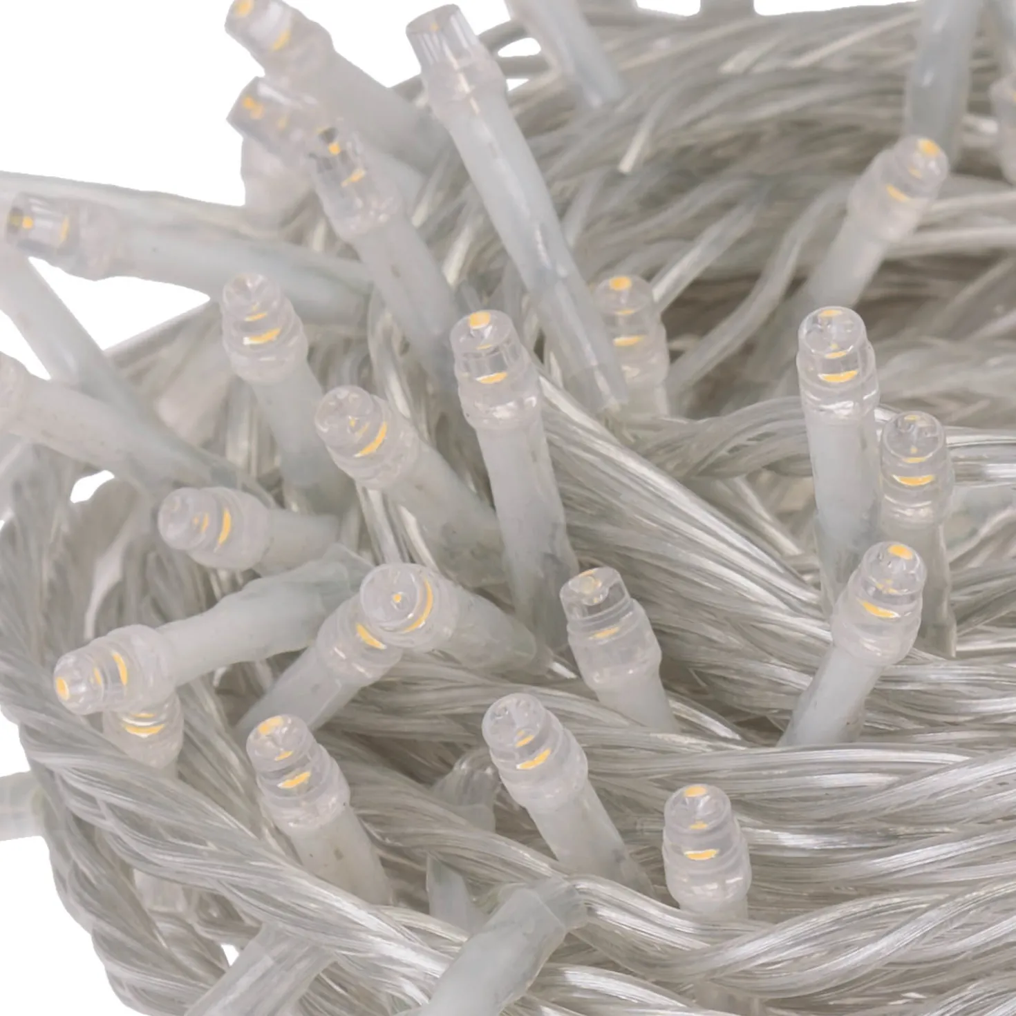 Catena Connect+ 12 m, 120 led bianco caldo, cavo trasparente, prolungabile