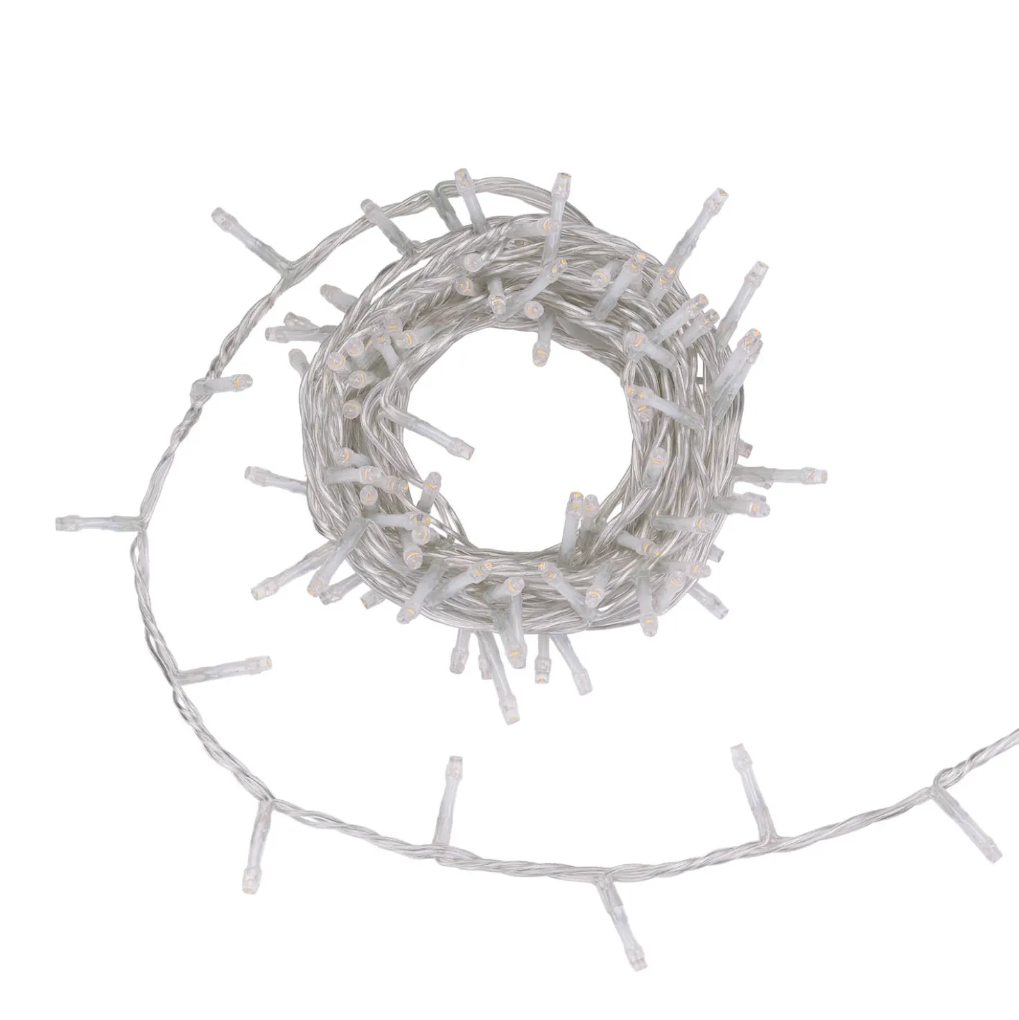 Catena Connect+ 5 m, 100 led bianco caldo, cavo trasparente, prolungabile
