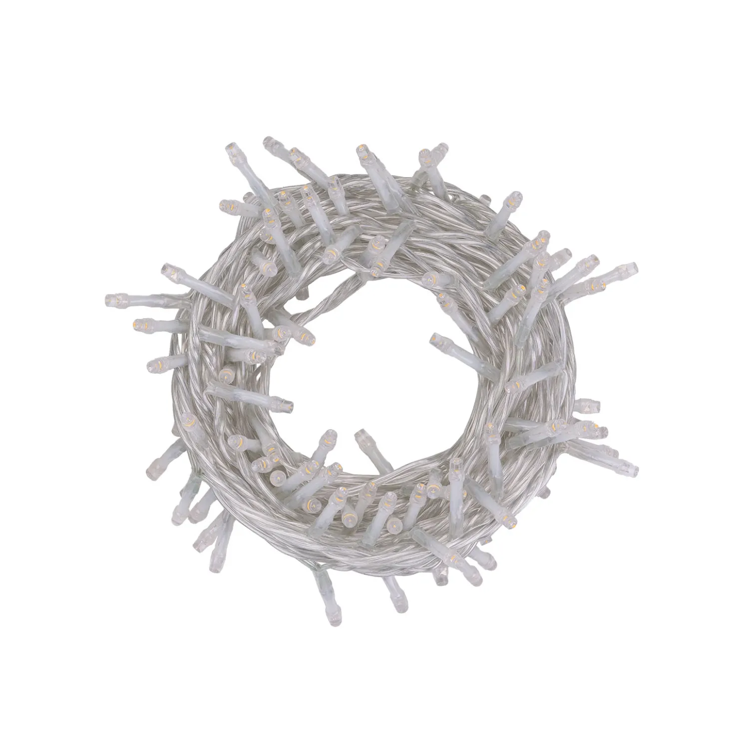 Catena Connect+ 5 m, 100 led bianco caldo, cavo trasparente, prolungabile