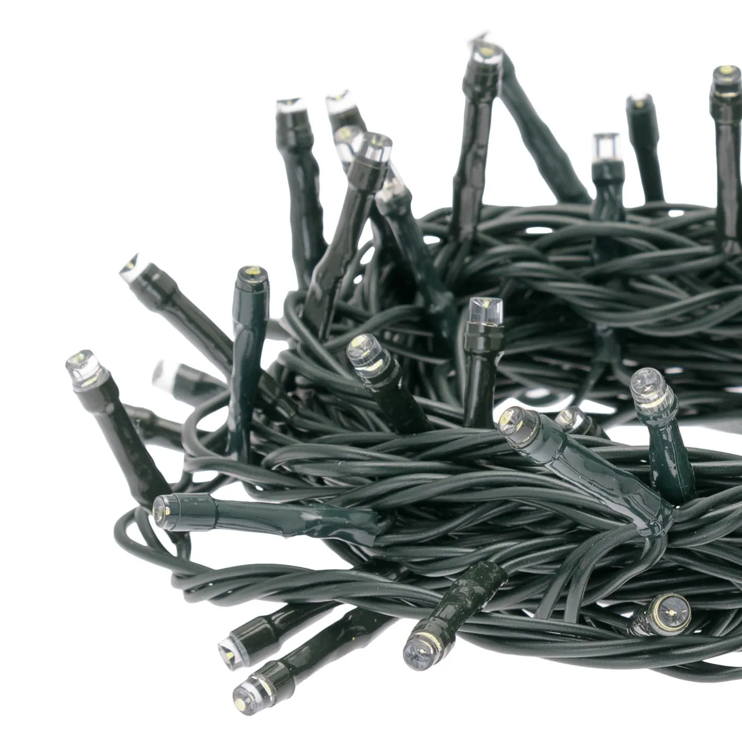 Catena Connect+ 5 m, 50 led bianco caldo, cavo verde, prolungabile