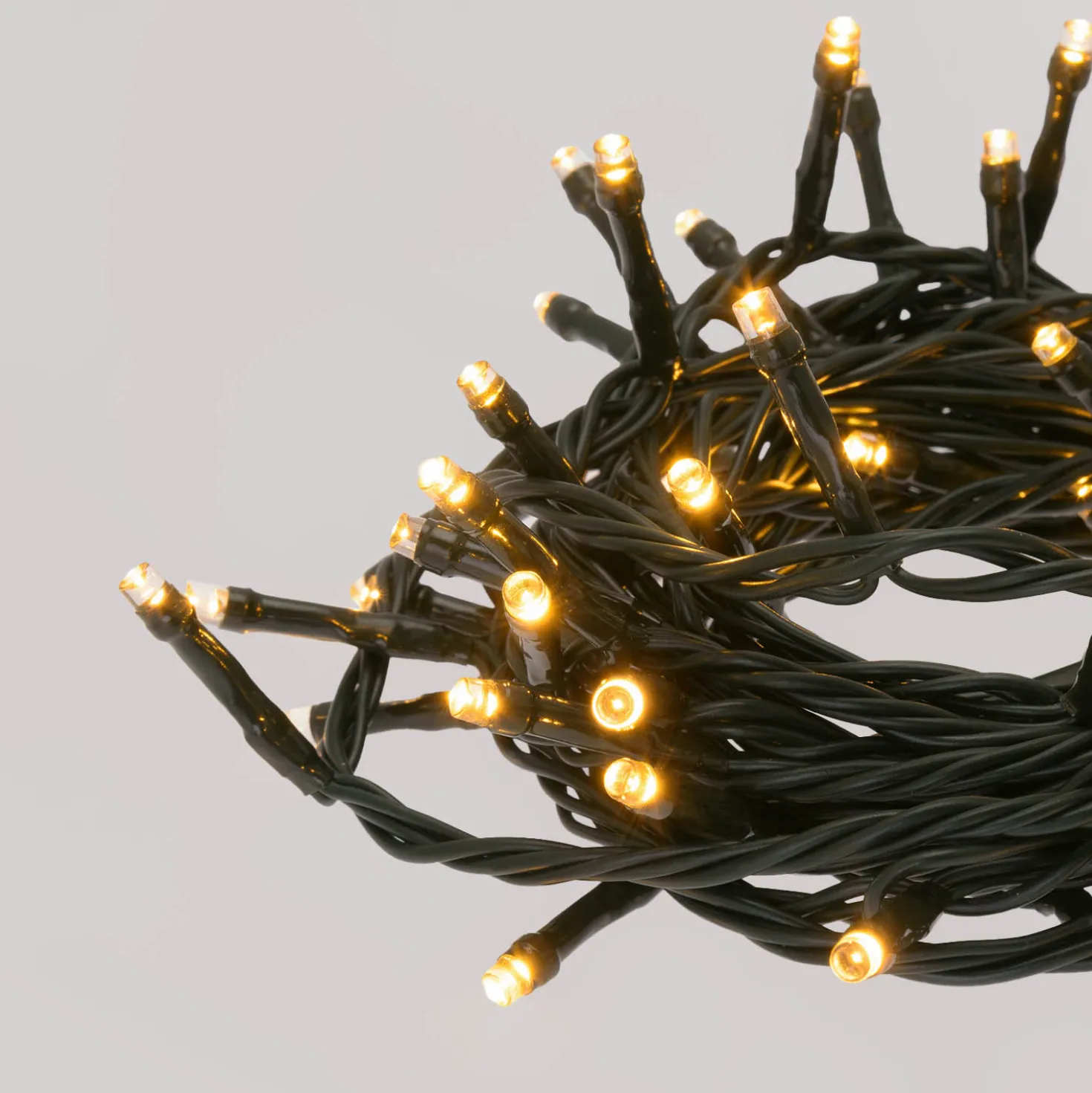 Catena Connect+ 25 m, 250 led bianco caldo, cavo verde, prolungabile