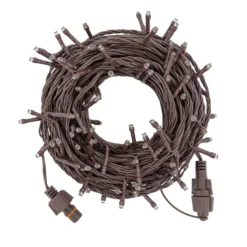 Catena Connect+ 12 m, 120 led bianco caldo, cavo marrone, prolungabile