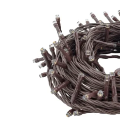 Catena Connect+ 12 m, 120 led bianco caldo, cavo marrone, prolungabile