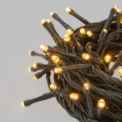 Catena Connect+ 12 m, 120 led bianco caldo, cavo verde, prolungabile