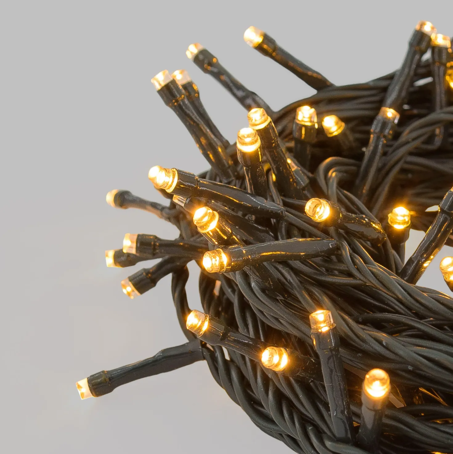 Catena Connect+ 12 m, 120 led bianco caldo, cavo verde, prolungabile