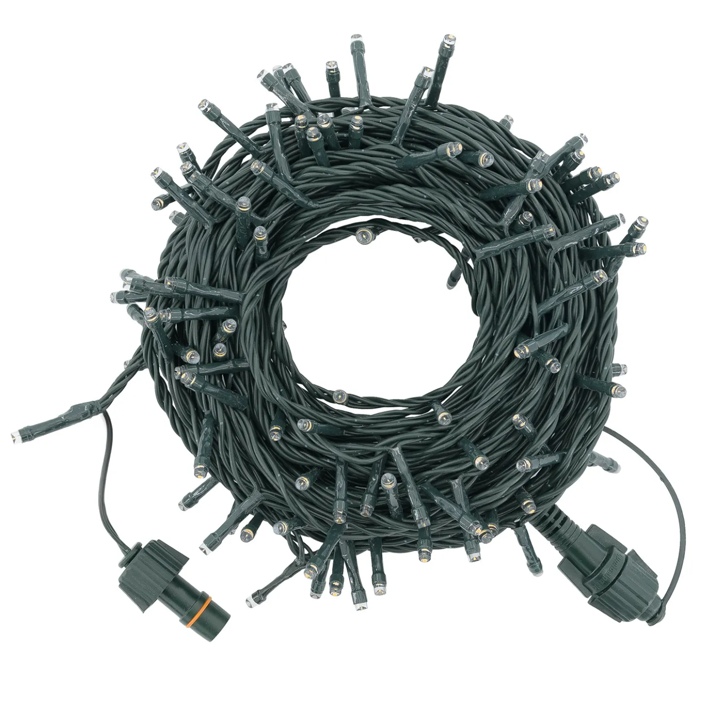 Catena Connect+ 12 m, 120 led bianco caldo, cavo verde, prolungabile