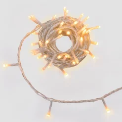Catena Connect+ 5 m, 50 led bianco caldo, cavo trasparente, prolungabile