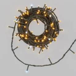 Catena Connect+ 12 m, 120 led bianco caldo e bianco freddo, cavo verde, prolungabile