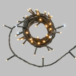 Catena Connect+ 8 m, 80 led bianco caldo e bianco freddo, cavo verde, prolungabile