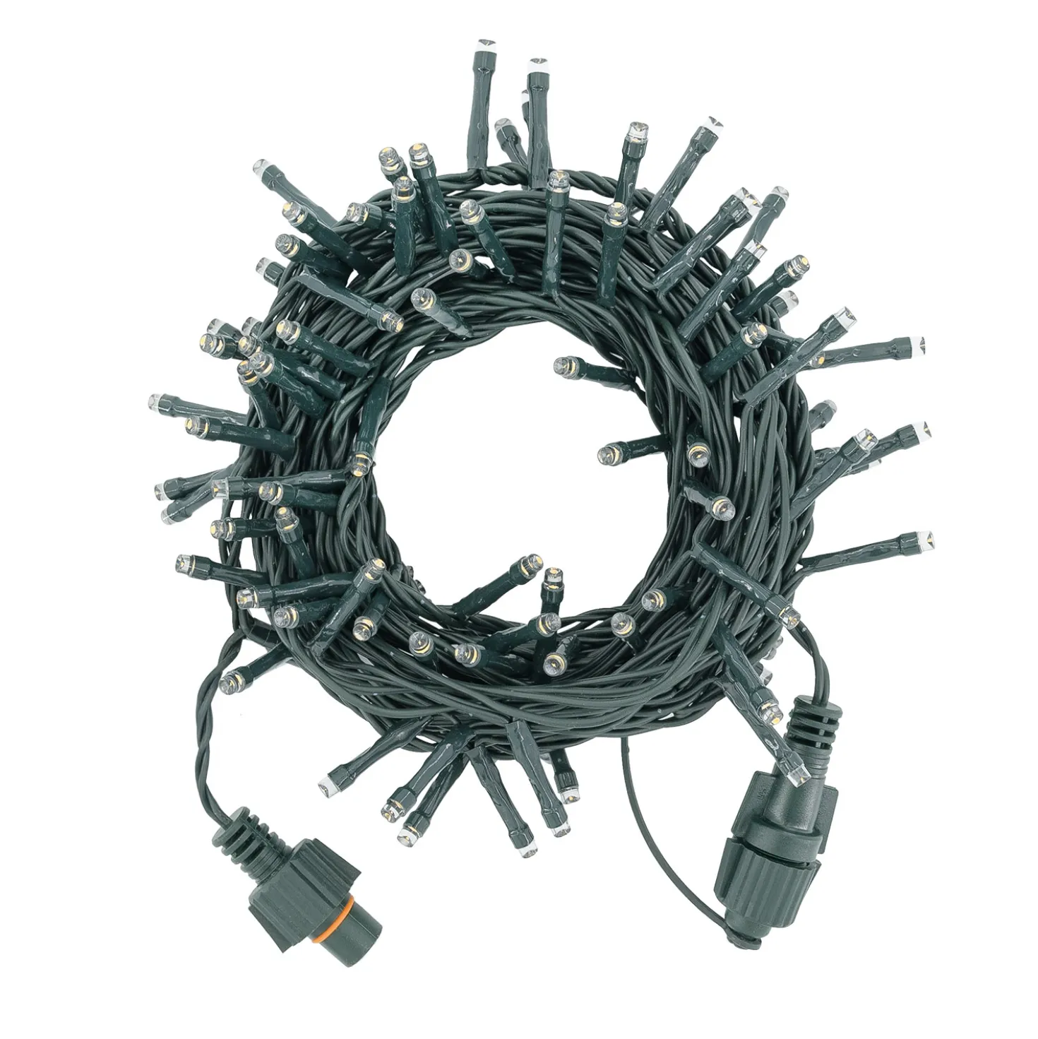 Catena Connect+ 8 m, 160 led bianco caldo, cavo verde, prolungabile
