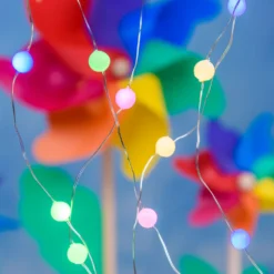 Catena decorata 100 minisfere Gummy, microled multicolor