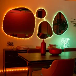 Catena Dots Twinkly Plus RGB e Bianco caldo, 12,5 metri, 250 Pixel Led, cavo trasparente