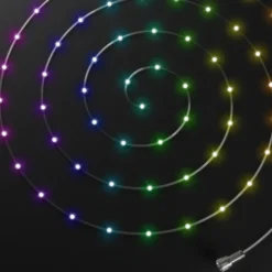 Catena Dots Twinkly Plus RGB e Bianco caldo, 12,5 metri, 250 Pixel Led, cavo trasparente
