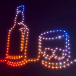 Catena Dots Twinkly Plus RGB e Bianco caldo, 12,5 metri, 250 Pixel Led, cavo trasparente
