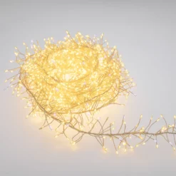 Catena Festone argento 10 m, 2400 microled bianco caldo e bianco freddo, alta densità
