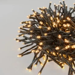 Catena Festone Connect+ 3 m, 300 led bianco caldo, cavo verde, prolungabile